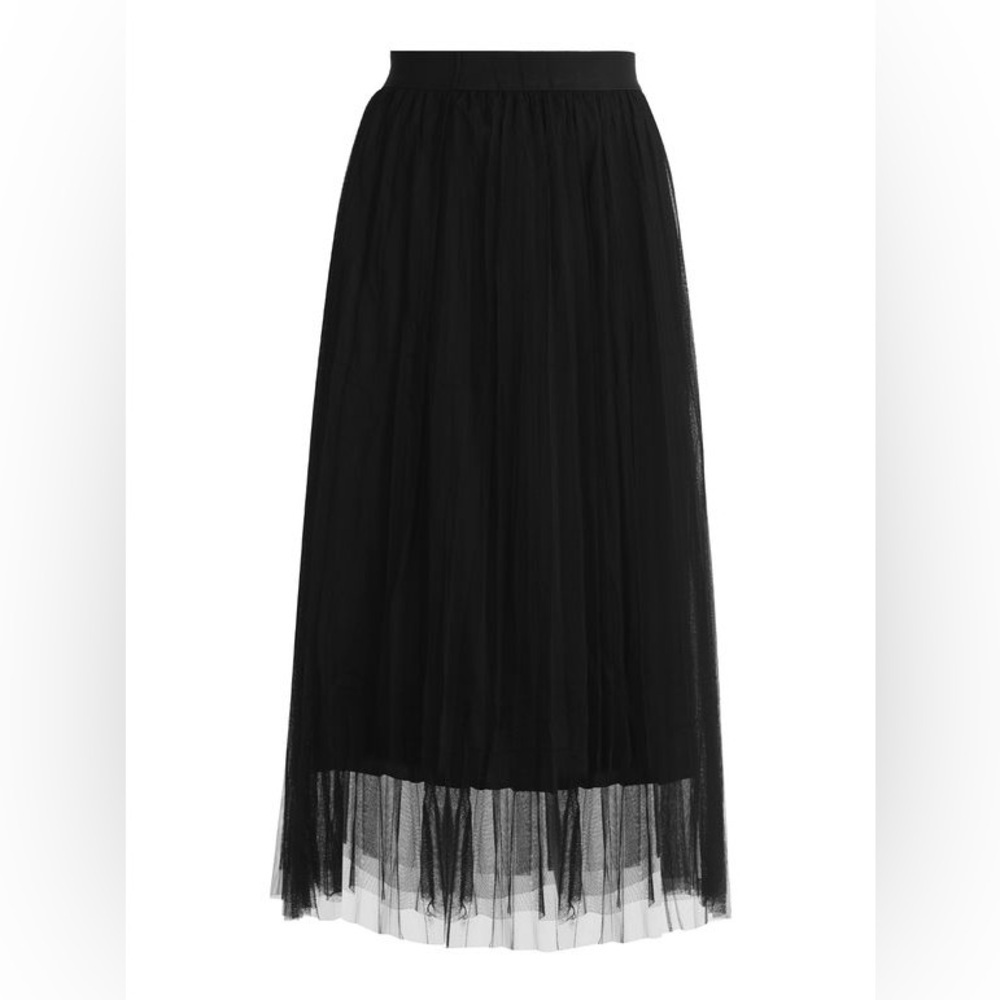 Truly 4 You Women's Casual Black Pleated Tulle Skirt NWOT